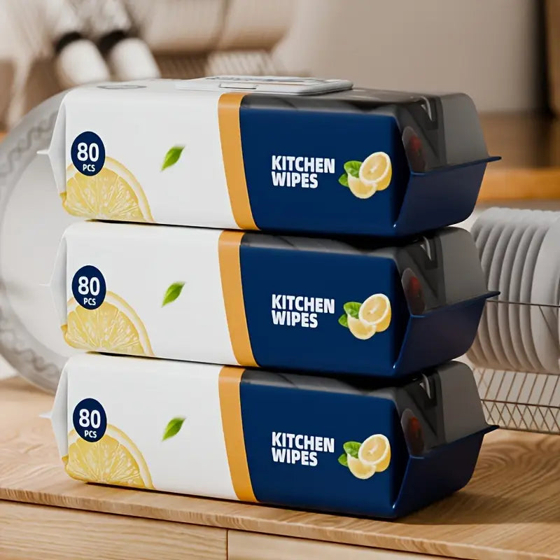 80 pcs heavy-duty kitchen wipes for cleaning and wiping surfaces