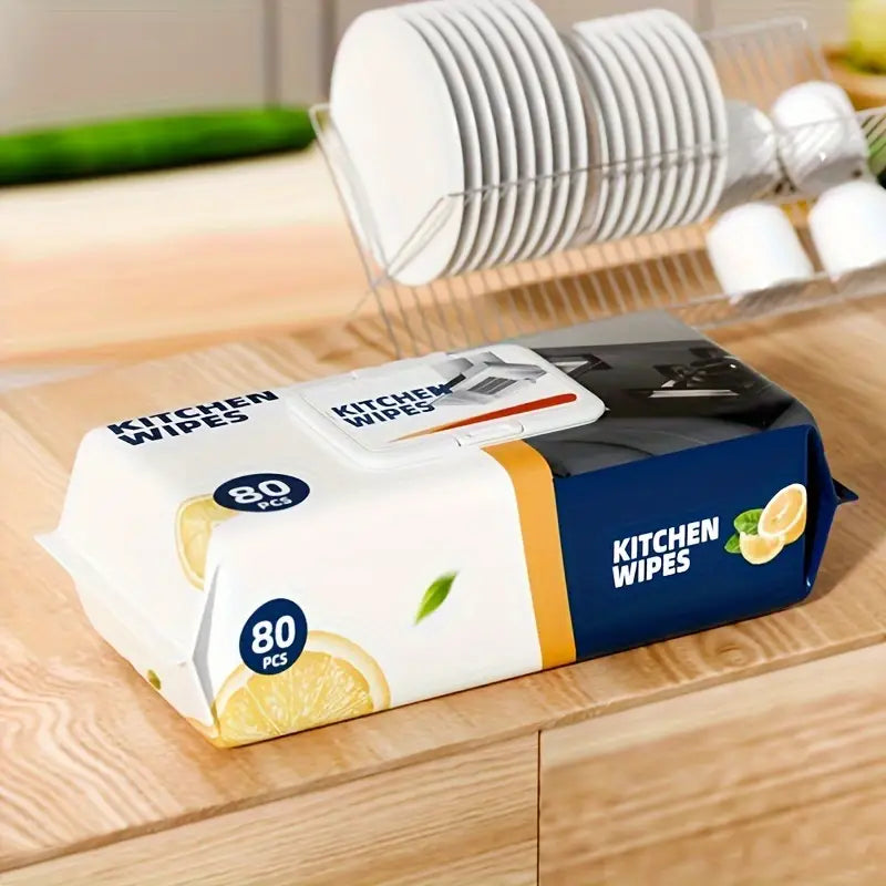 80 pcs heavy-duty kitchen wipes for cleaning and wiping surfaces