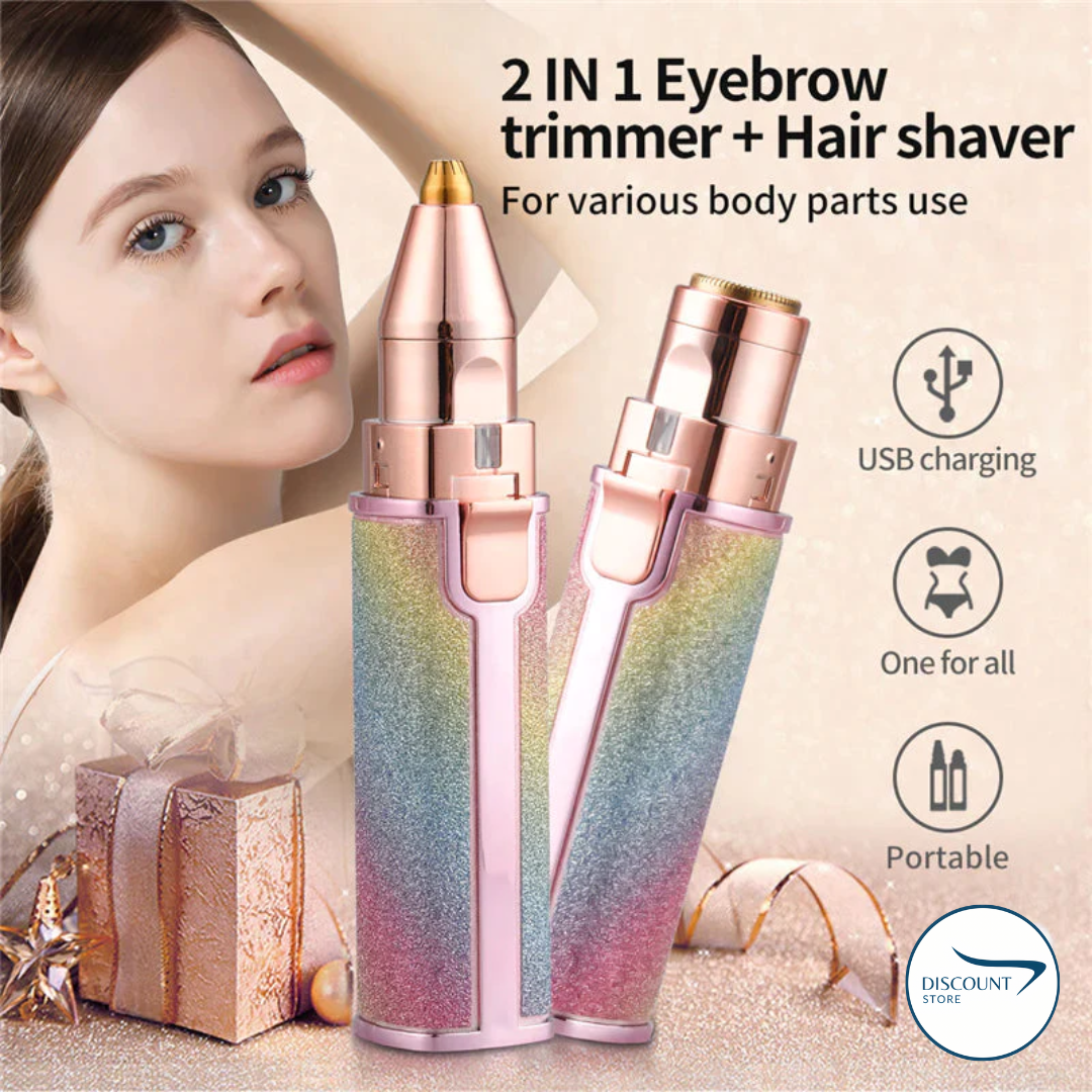 2 In 1 Rechargeable Flawless Eyebrow & Facial Hair Remover