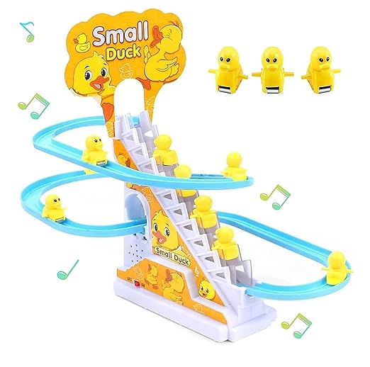 aby happy duck track set with light, music, climbing slide toy