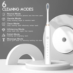 lectric USB rechargeable ultrasonic toothbrush with 4 heads, 6 modes, waterproof