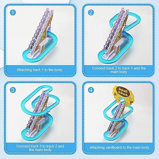 aby happy duck track set with light, music, climbing slide toy