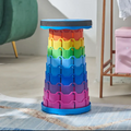 Telescopic folding plastic stool, collapsible outdoor camping retractable seat