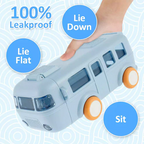 Bus Shape Water Bottle with Straw for Kids