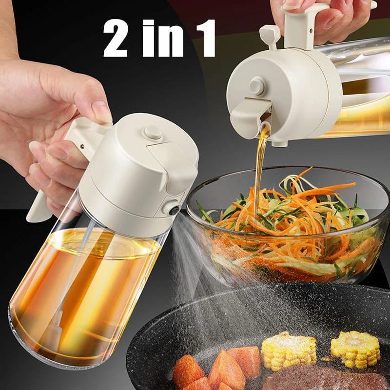 2 In 1 Glass Oil Spray Dispenser 470 ML