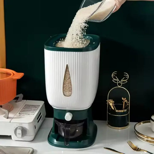 10kg Rice Dispenser and Cereal Storage Box with Automatic Measuring Function