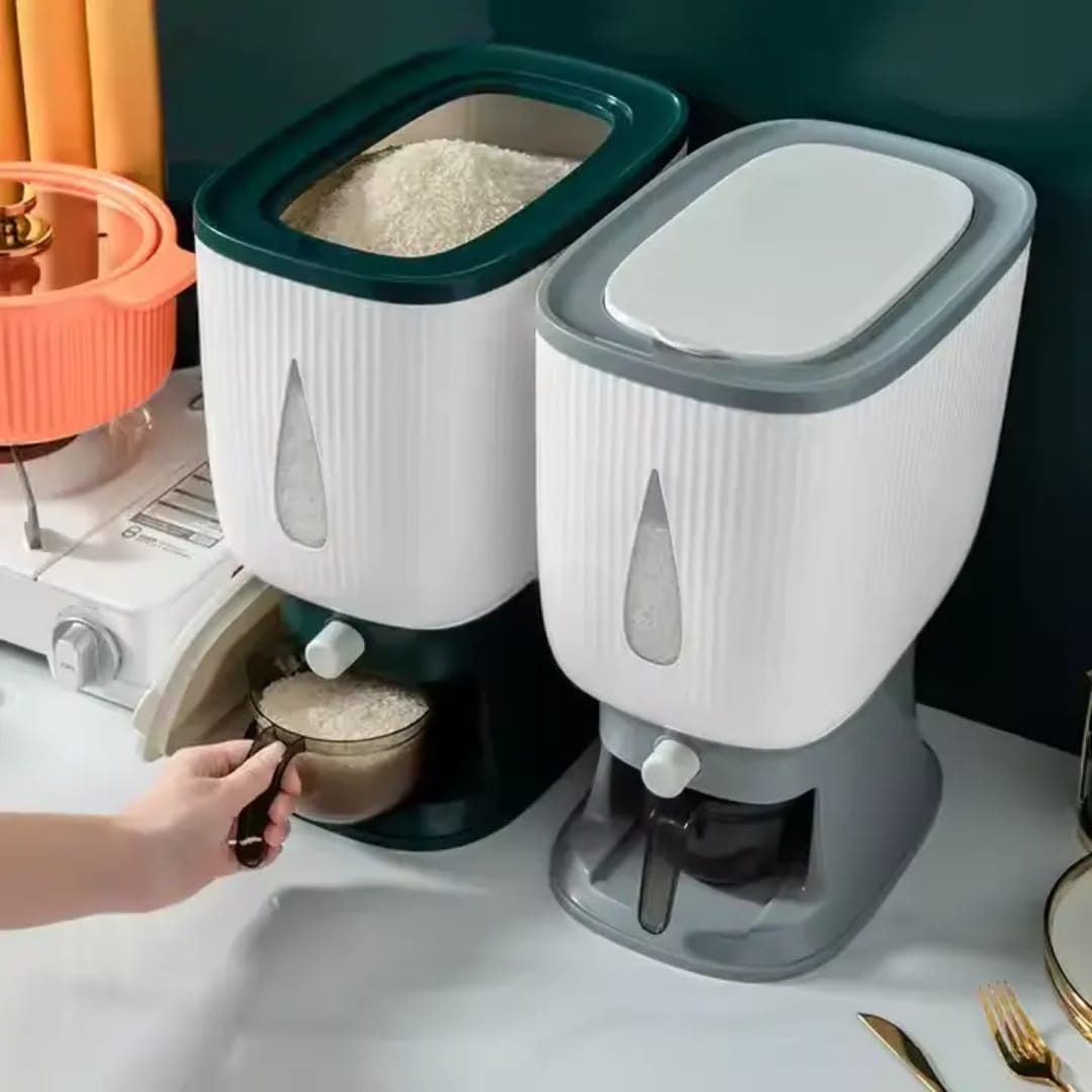 10kg Rice Dispenser and Cereal Storage Box with Automatic Measuring Function