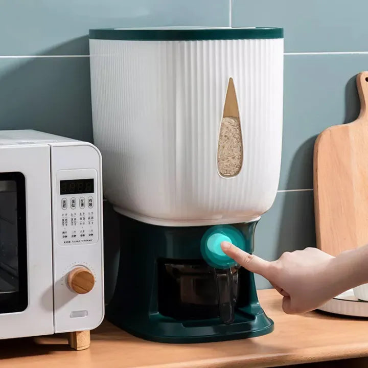 10kg Rice Dispenser and Cereal Storage Box with Automatic Measuring Function
