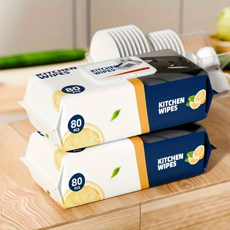 80 pcs heavy-duty kitchen wipes for cleaning and wiping surfaces