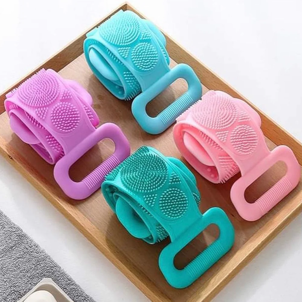 Silicone back scrubbing belt and towel, body sponge for skincare