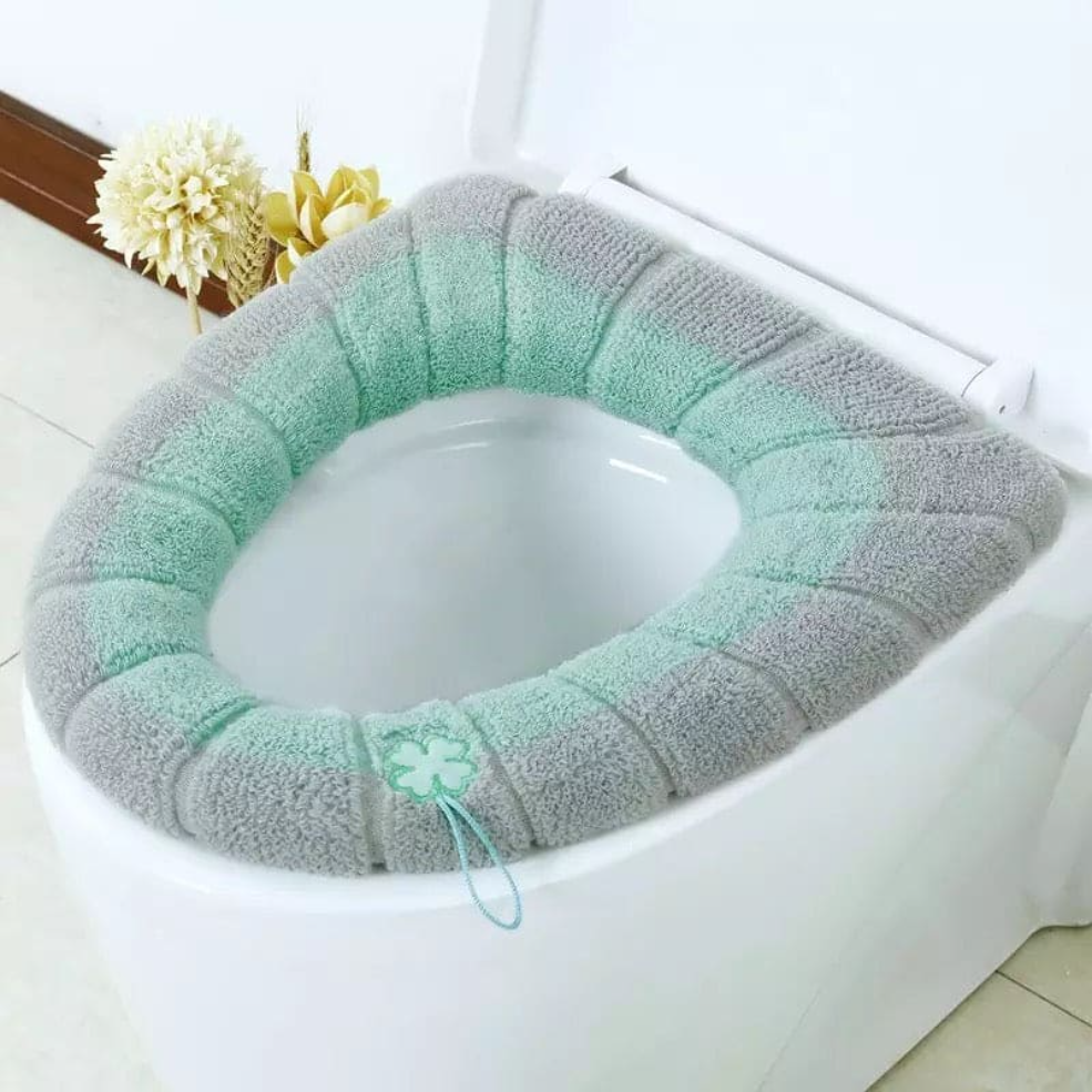 Warm toilet seat cover mat, thick, soft, washable bathroom cushion