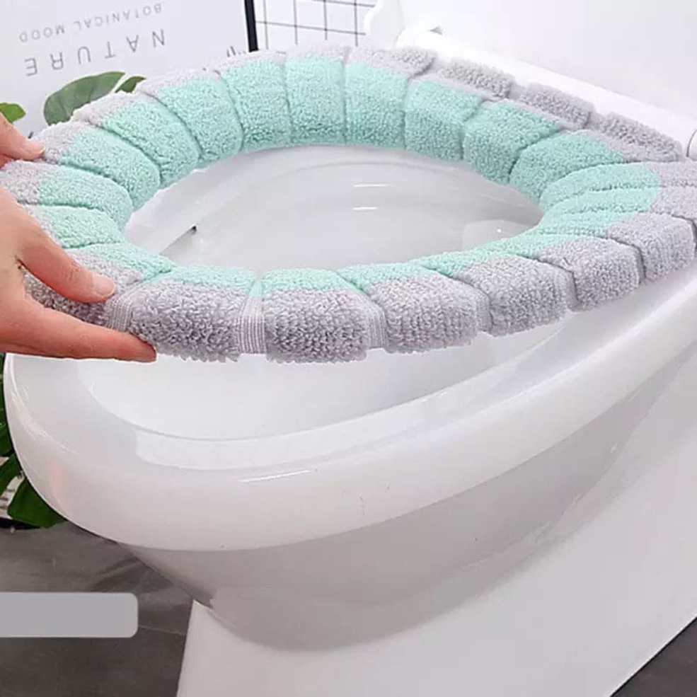 Warm toilet seat cover mat, thick, soft, washable bathroom cushion