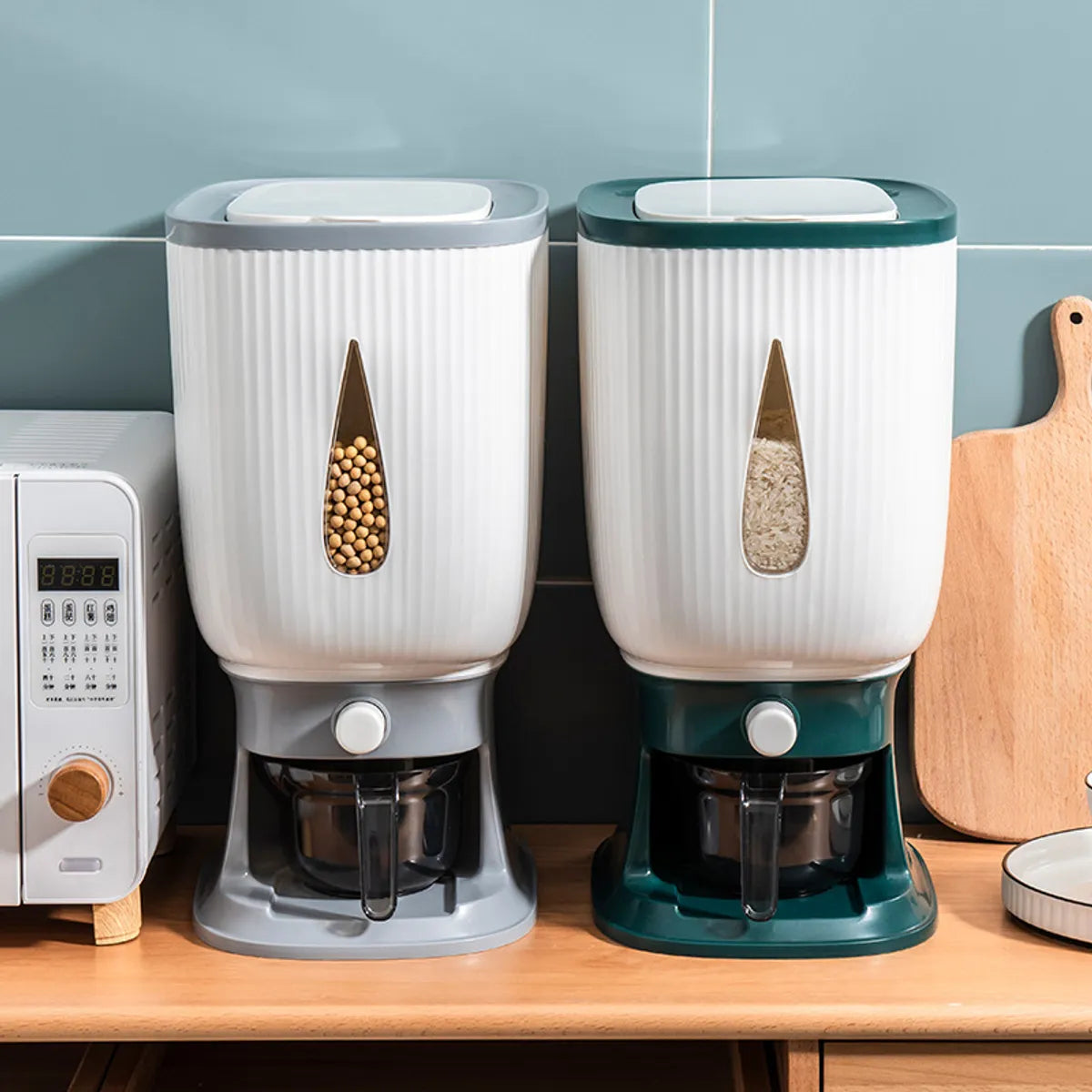 10kg Rice Dispenser and Cereal Storage Box with Automatic Measuring Function